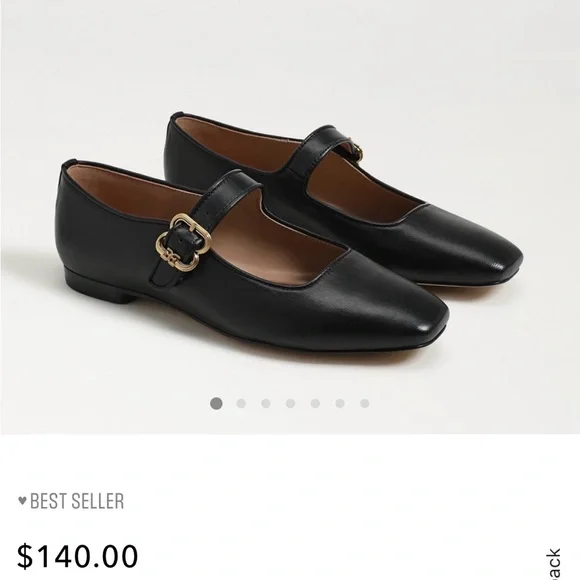 Sam Edelman Michaela Black Leather  Mary Jane’s with Gold Buckle - Picture 8 of 8